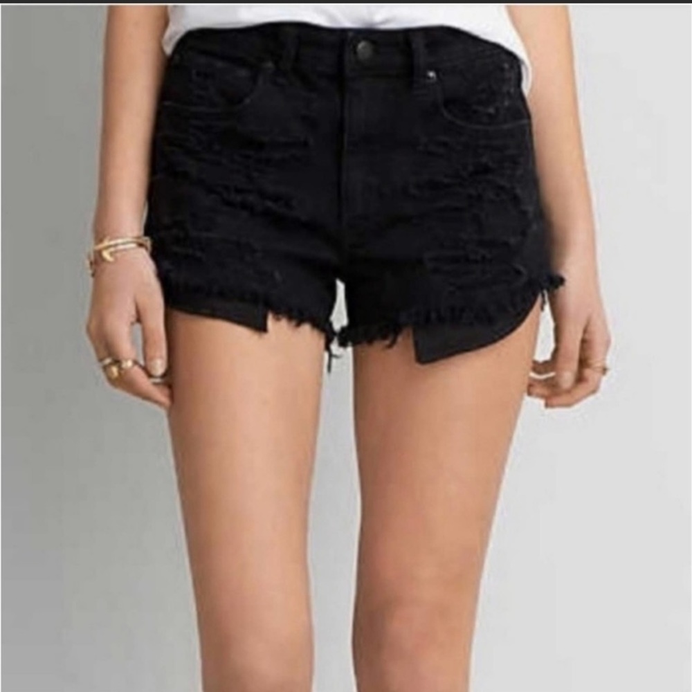 Hi-Rise Shortie Black American Eagle Shorts